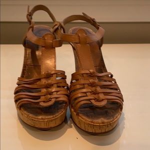 Audrey Brooke Cork Heel Wedges